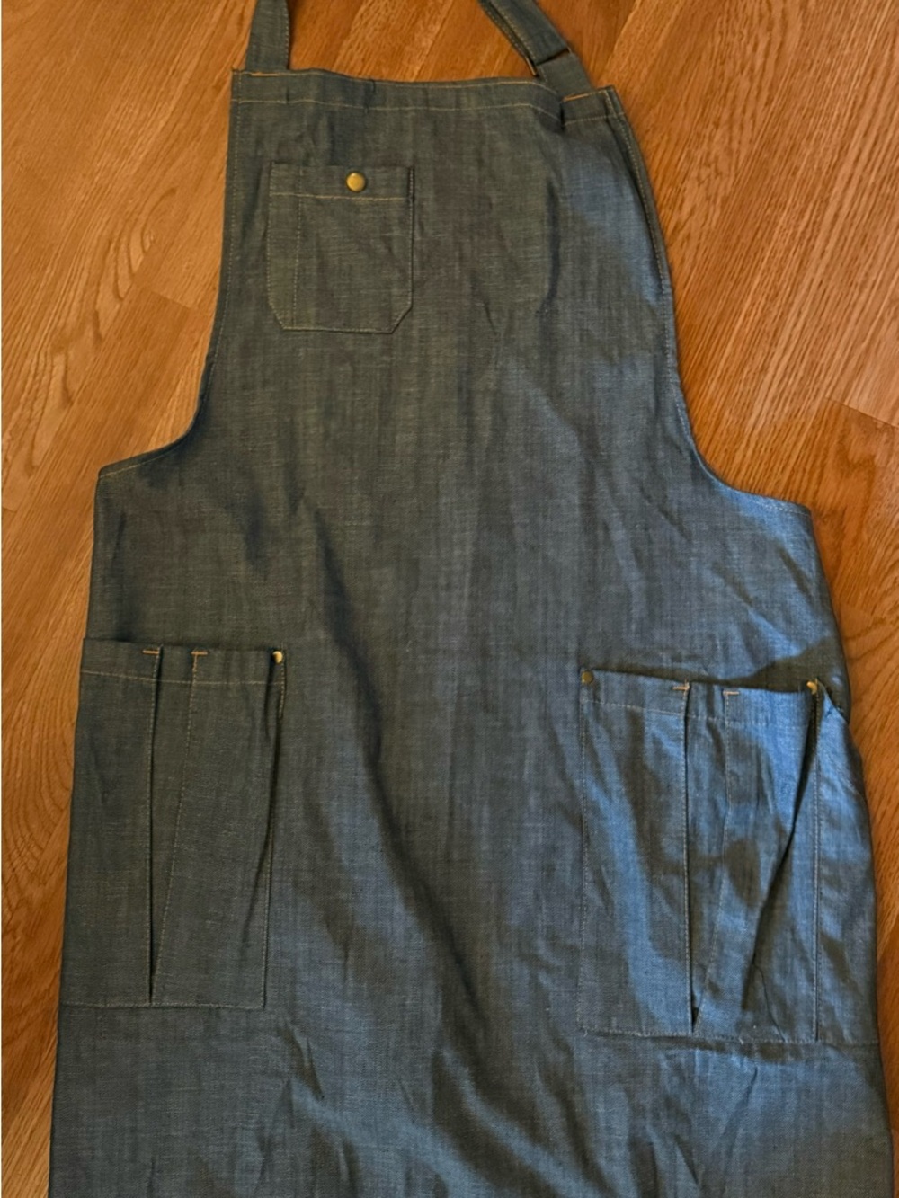 Denim-Style Utility Apron - Blue